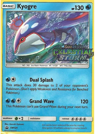 Kyogre (STAFF) SM129 — Sun & Moon Promos