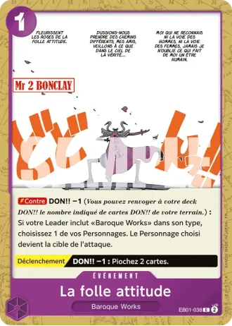 La folle attitude (EB01-038) (Pirate Foil) — ONE PIECE CARD THE BEST vol.2 (PRB02)