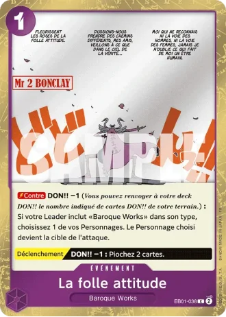 La folle attitude (EB01-038) (Reprint) — ONE PIECE CARD THE BEST vol.2 (PRB02)