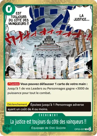 La justice est toujours du côté des vainqueurs !! (OP05-037) (Reprint) — ONE PIECE CARD THE BEST vol.2 (PRB02)
