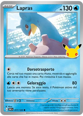 Lapras #017/128 — 30° Anniversario