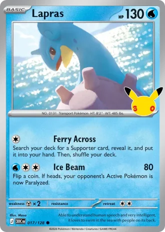 Lapras #017/128 — 30th Celebration