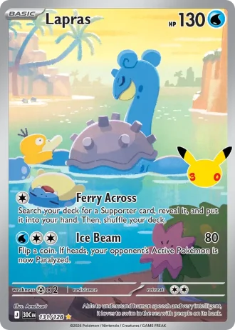 Lapras #131/128 — 30th Celebration