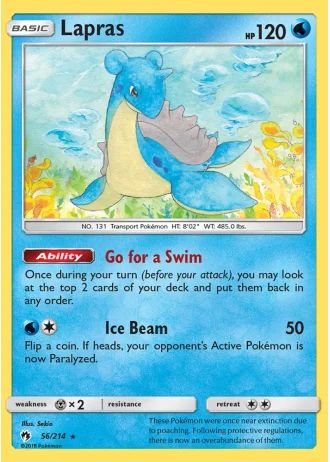 Lapras #56/214 — Lost Thunder