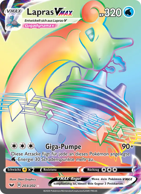 Lapras VMAX #203 — Schwert & Schild