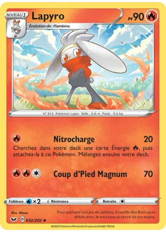 Lapyro #32/202 — Épée et Bouclier