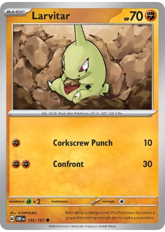 Larvitar #105 — Obsidian Flames