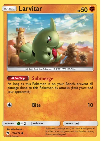 Larvitar #114 — Lost Thunder