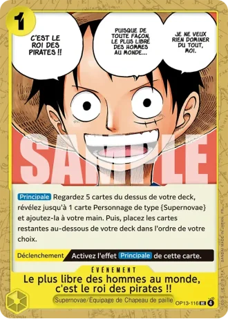 Le plus libre des hommes au monde, c'est le roi des pirates !! (OP13-116) — Successeurs (OP13)
