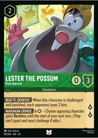 Lester the Possum - Park Mascot #87/257 — Hyperia City
