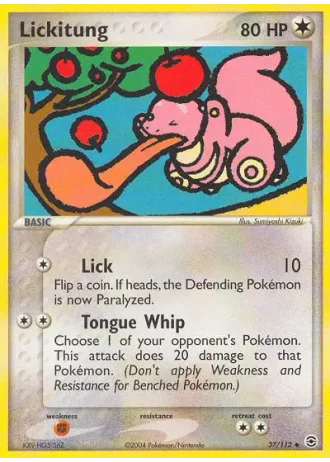 Lickitung #37/112 — EX RossoFuoco e VerdeFoglia