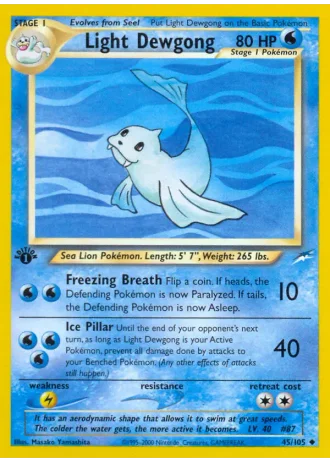 Light Dewgong #45/105 — Neo Destiny