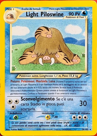 Light Piloswine (1ª Edizione) #26/105 — Neo Destiny (1ª Edizione)