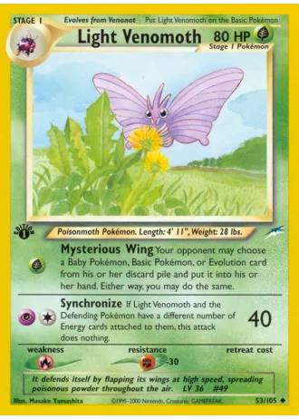 Light Venomoth (1st Edition) #53 — Neo Destiny (1st Edition)