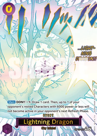 Lightning Dragon (OP15-077) (Alternative Art) — Adventure on Kami's Island (OP15-EB04)