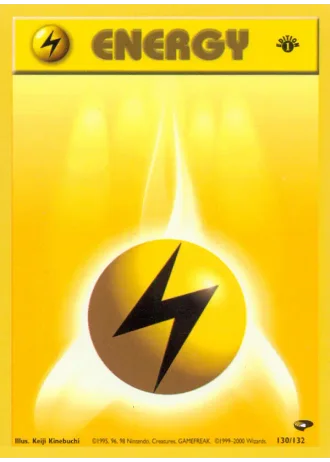Lightning Energy (1st Edition) #130/132 — Gym Challenge (1st Edition)