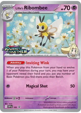 Lillie's Ribombee (STAFF) #183 — Scarlet & Violet Promos