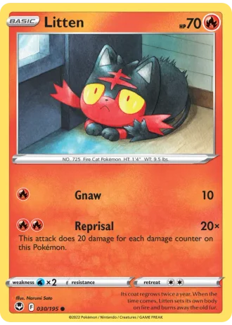 Litten #030/195 — Silver Tempest