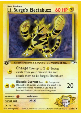 Lt. Surge's Electabuzz #27 — Gym Heroes