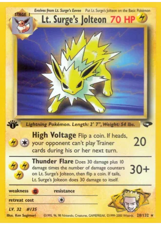 Lt. Surge's Jolteon #28 — Gym Challenge