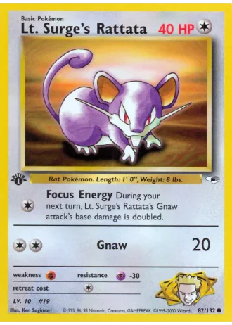 Lt. Surge's Rattata #82 — Gym Heroes