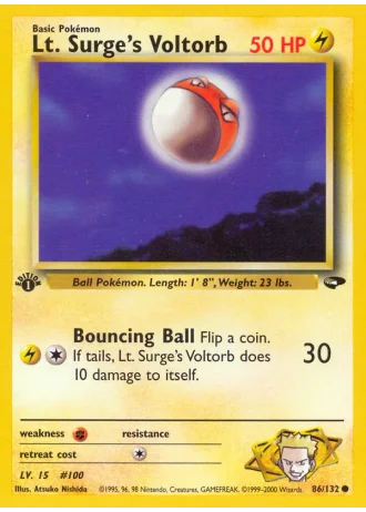 Lt. Surge's Voltorb (1st Edition) #86/132 — Gym Challenge (1st Edition)