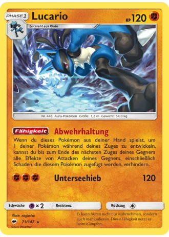 Lucario #71/147 — Nacht in Flammen
