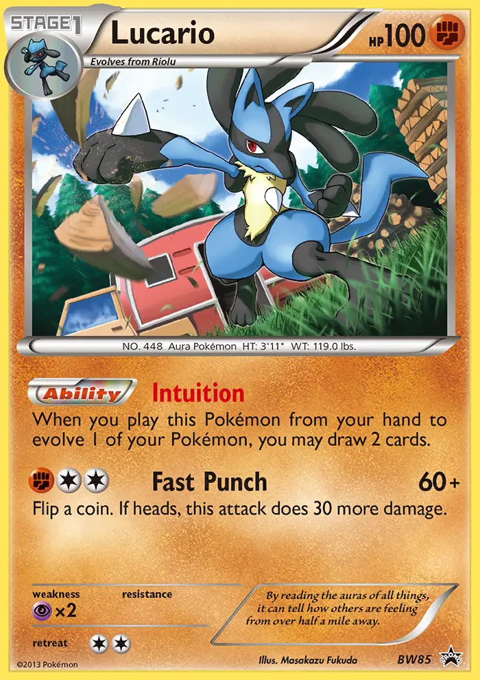 Lucario BW85 — Black & White Promos