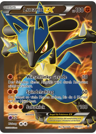 Lucario EX #107/111 — Fliegende Fäuste