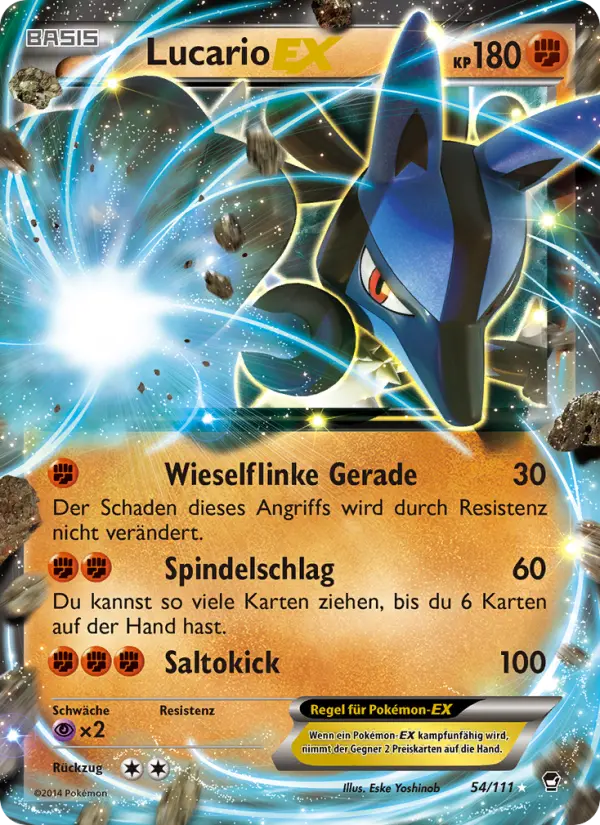 Lucario EX #54 — Fliegende Fäuste