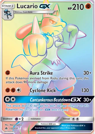 Lucario GX #135 — Forbidden Light