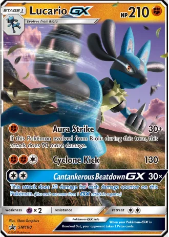 Lucario GX SM100 — Sun & Moon Promos