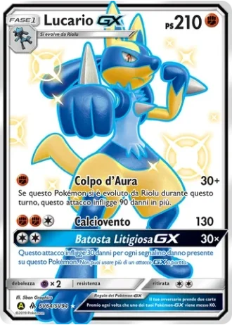 Lucario GX SV64/94 — Tesoro Cromatico (Destino Sfuggente)