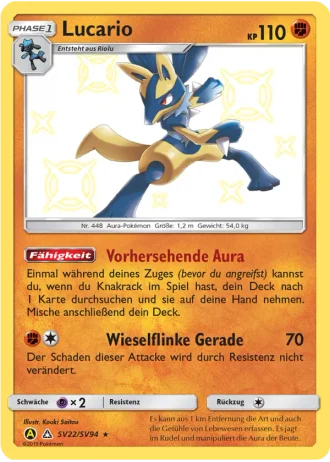 Lucario SV22/94 — Schillernde Schatzkammer (Verborgenes Schicksal)