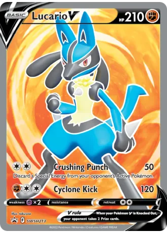 Lucario V SWSH213 — Sword & Shield Promos