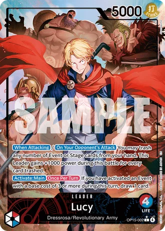 Lucy (OP15-002) (Alternative Art) — Adventure on Kami's Island (OP15-EB04)