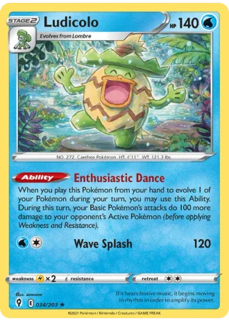 Ludicolo #34/203 — Evolving Skies