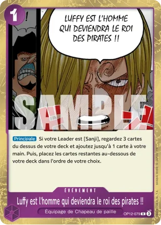 Luffy est l'homme qui deviendra le roi des pirates !! (OP12-079) — l'Héritage du Maître (OP12)