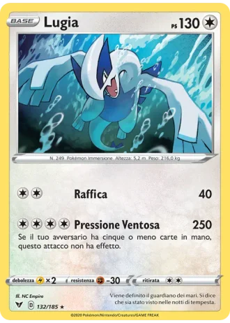 Lugia #132/185 — Voltaggio Sfolgorante