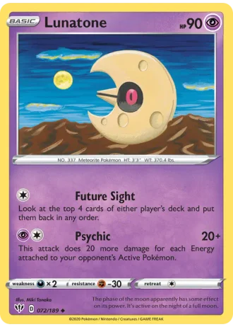 Lunatone #72/189 — Darkness Ablaze