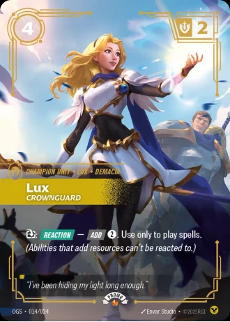 Lux, Crownguard #014/024 — Organized Play Promos
