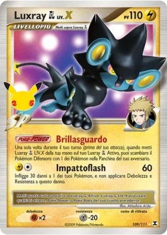 Luxray Pokémon GL LIV.X #109/111 — Collezione Classica (Celebrazioni)