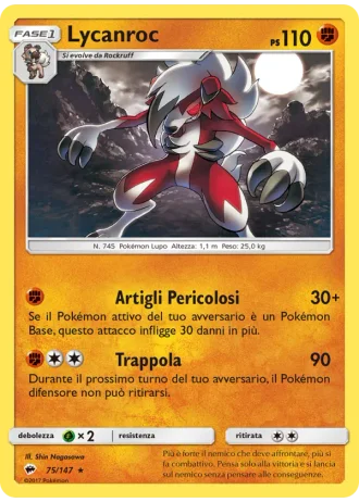 Lycanroc #75/147 — Ombre Infuocate