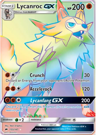 Lycanroc GX #155 — Burning Shadows