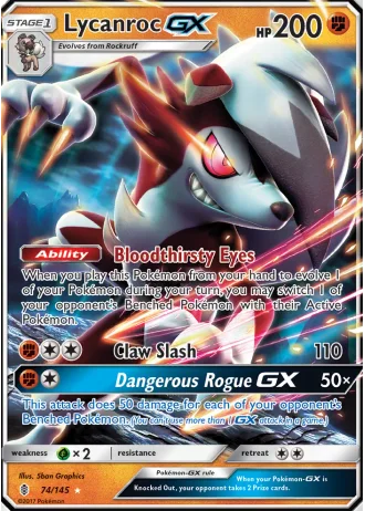 Lycanroc GX #74 — Guardians Rising