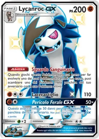 Lycanroc GX SV66/94 — Tesoro Cromatico (Destino Sfuggente)