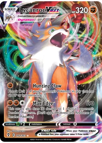 Lycanroc VMAX #92 — Evolving Skies