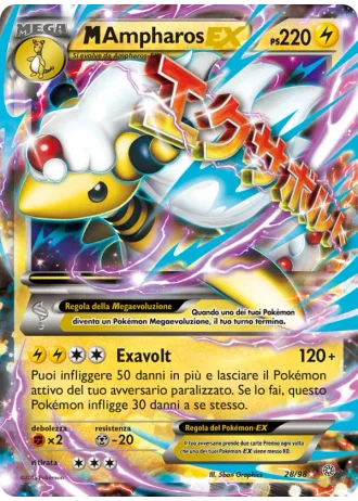M Ampharos EX #28/98 — Antiche Origini
