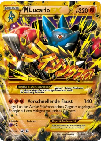 M Lucario EX #113/111 — Fliegende Fäuste