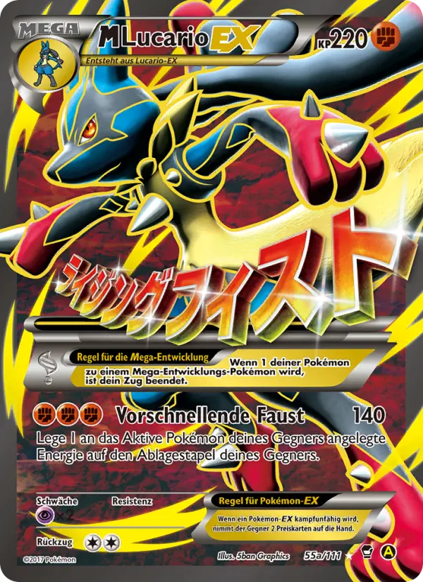 M Lucario EX #55a — Fliegende Fäuste